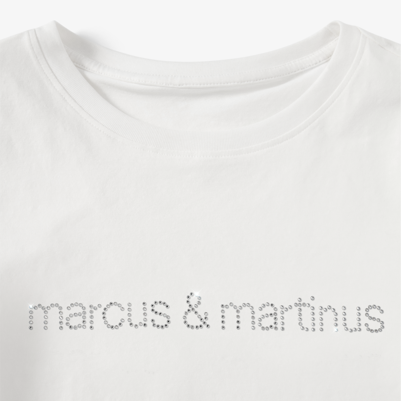 Rhinestone Cropped Tee White - Limited Drop – MMstore.com