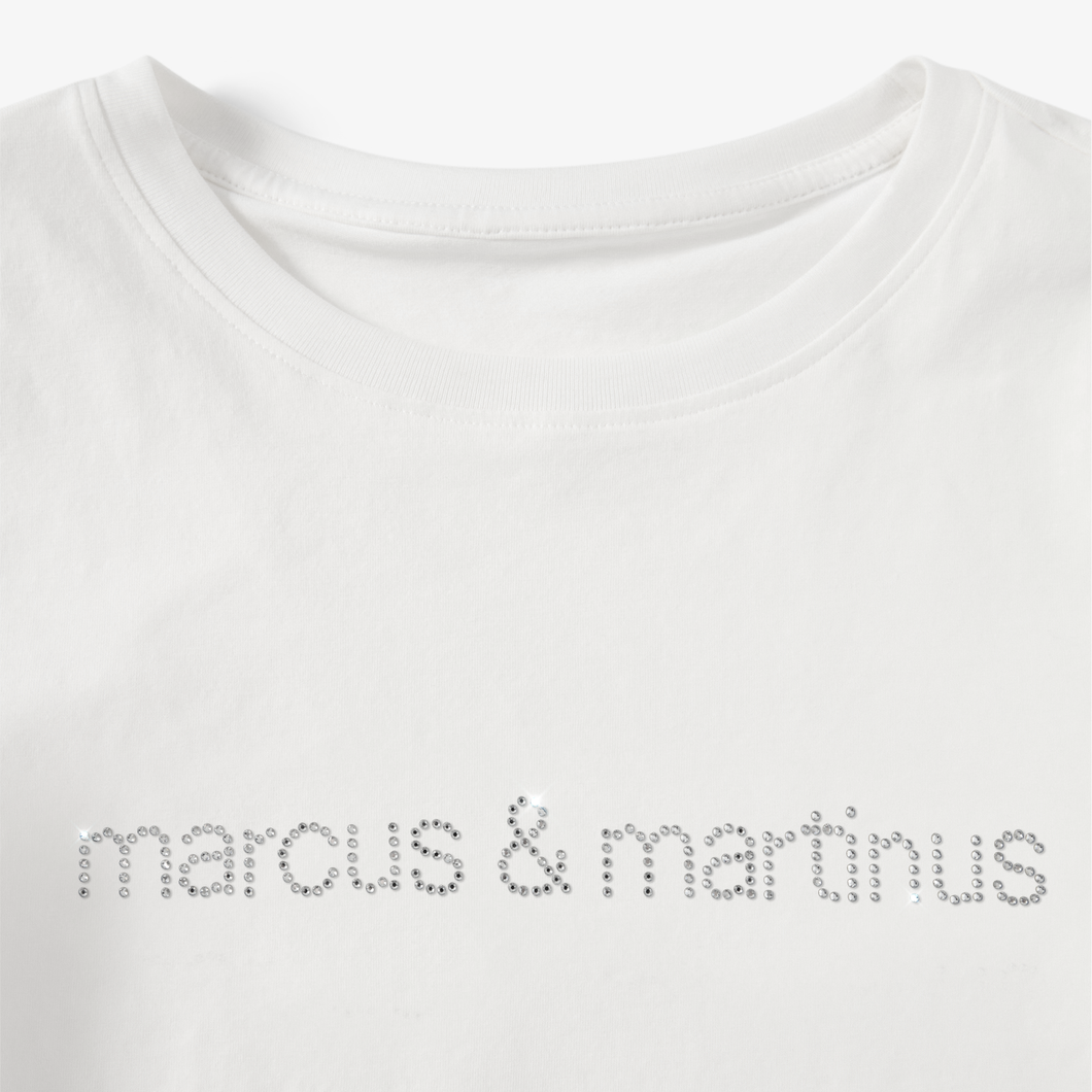 Rhinestone Cropped Tee White - Limited Drop