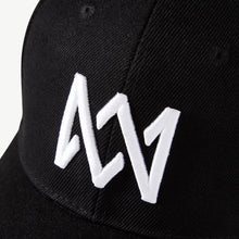 Load image into Gallery viewer, Snapback - Black with white logo
